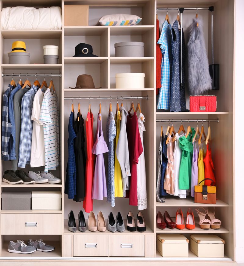 Neatly organized closet